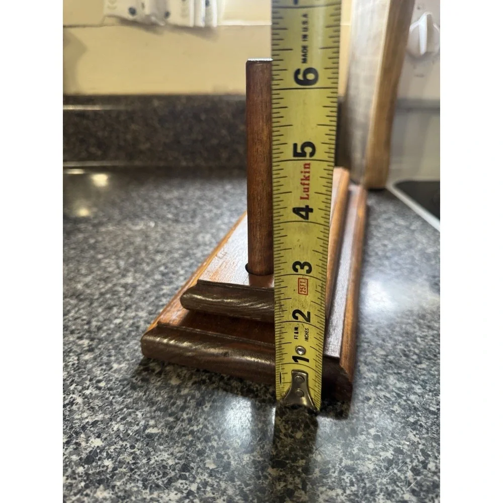 VTG  Napkin Holder Hand made Wood Clamp Farmhouse Cottage core Primitive Rustic